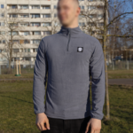 Pile classico mezza zip grigio